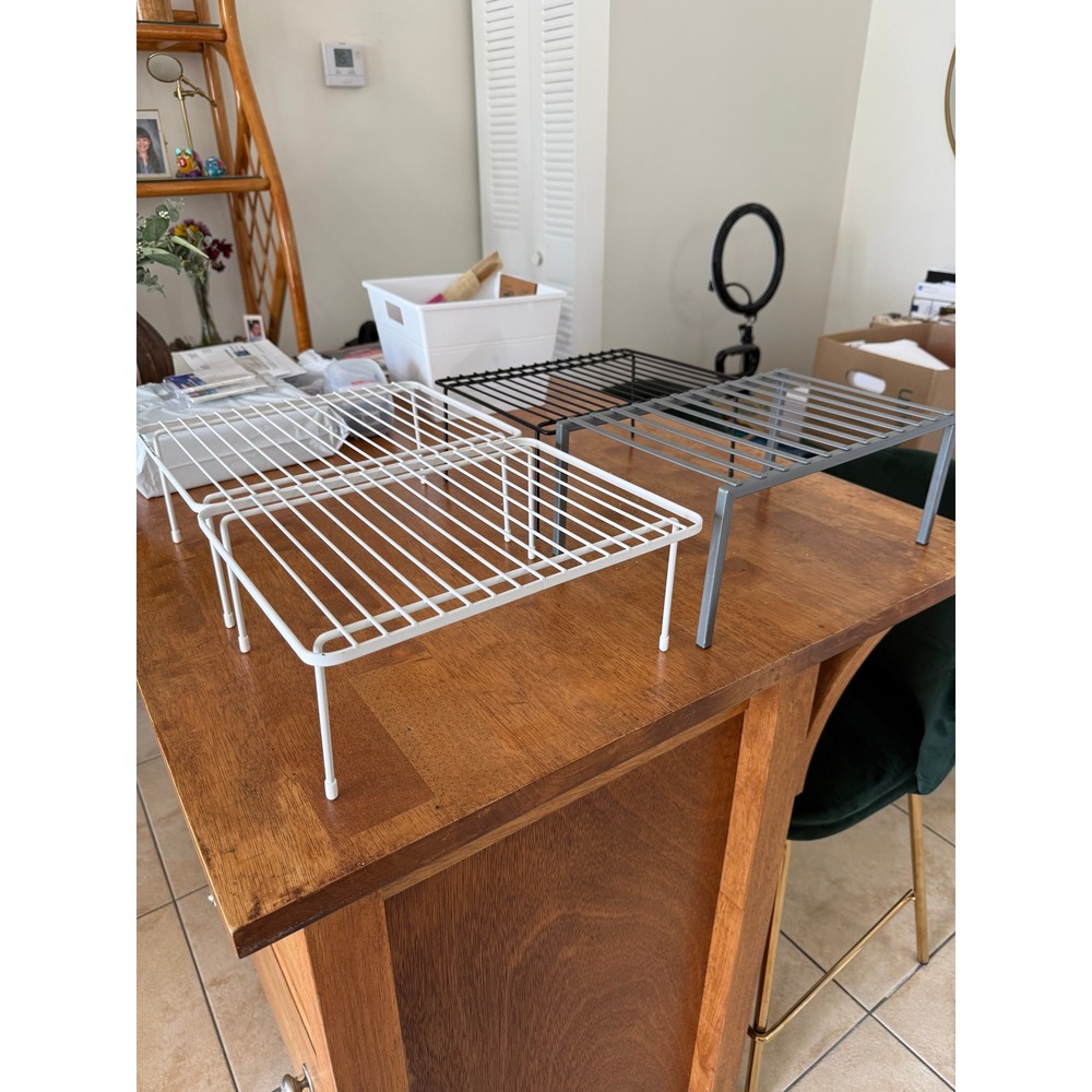 Unbranded Multi Cabinet Shelf Riser 4pc Set Wire Storage Rack - Picture 3 of 6